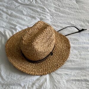 Biltmore for Madewell Stylish Straw Sun Hat with Black Band like new
